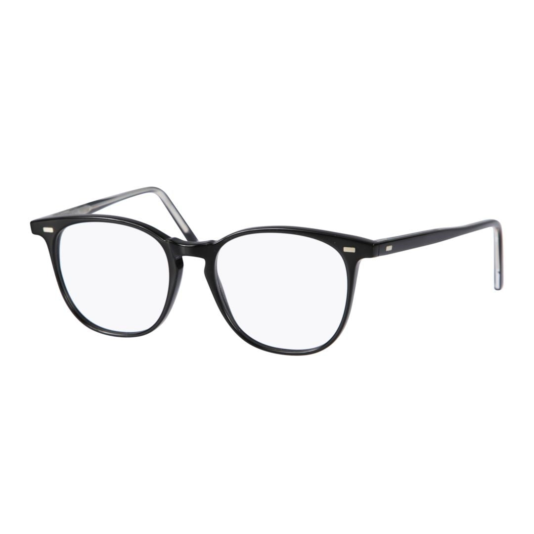 Kador Simple Rounded Rectangular Frame Eyeglasses With Metallic Accents