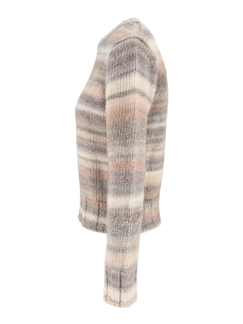 Kangra Cashmere Printed Yarn Knitted Crewneck Sweater
