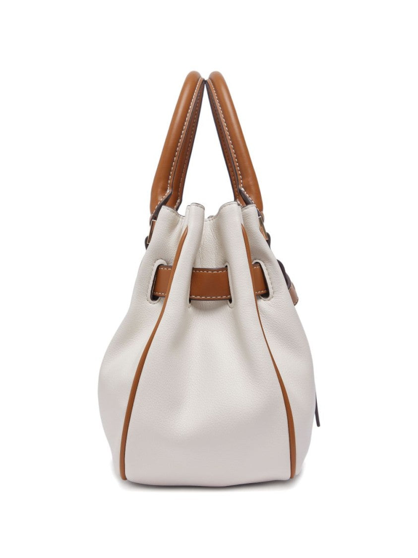 Liu Jo White Two-Tone Buckle Shoulder Bag
