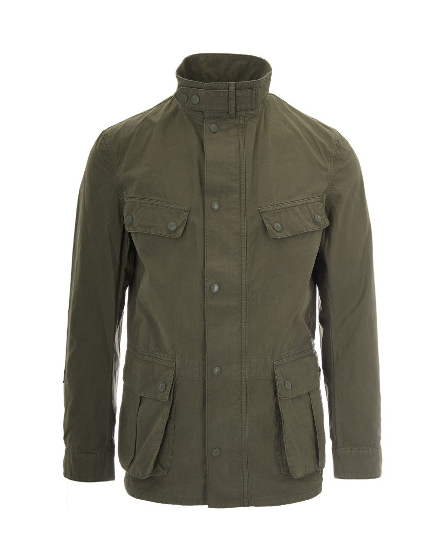 Barbour Duke Casual Jacket In Burnt Olive Cotton