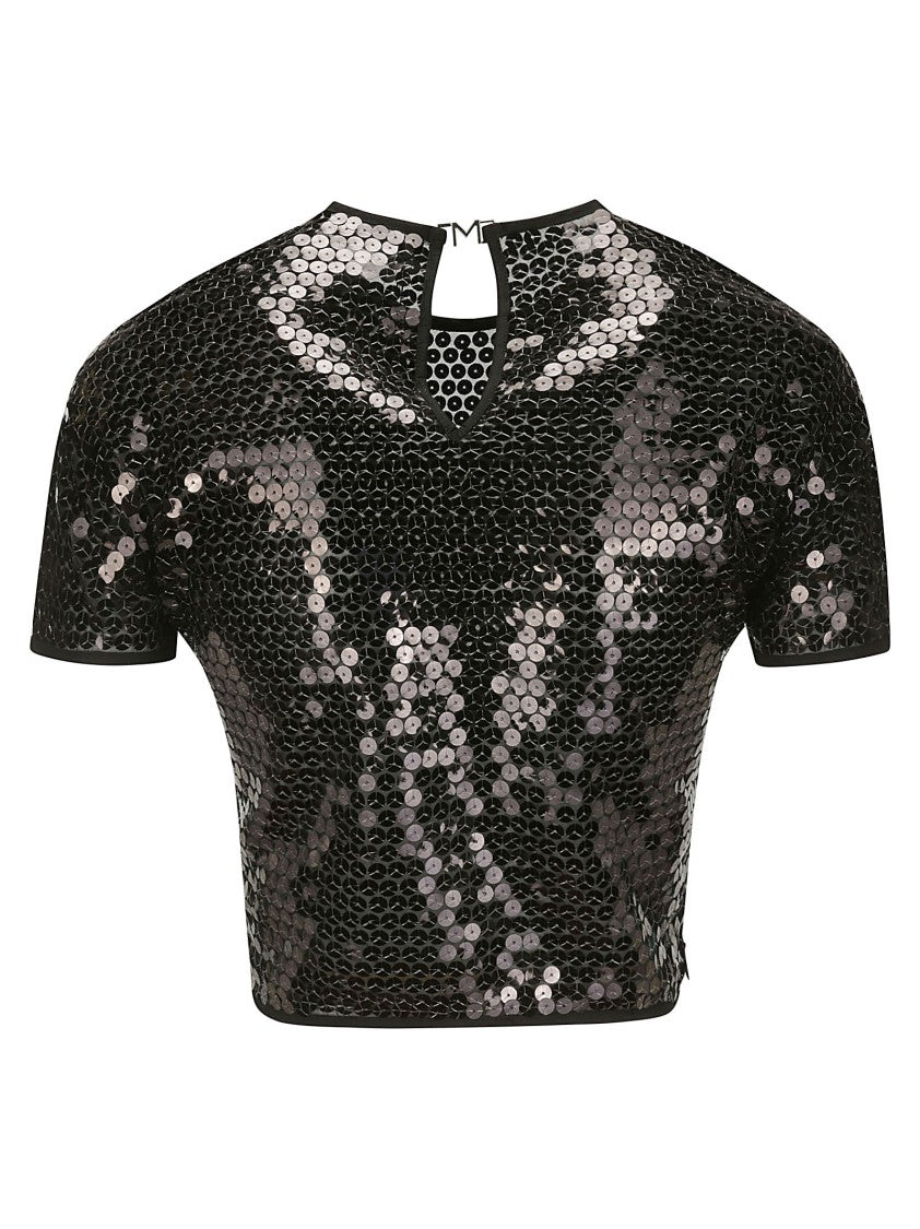 Mugler Sequined Crop Top