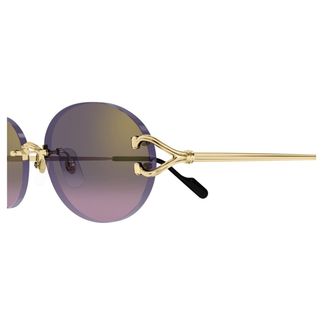 Cartier Rimless Sunglasses With Oval Lenses And Gold-Tone Temples