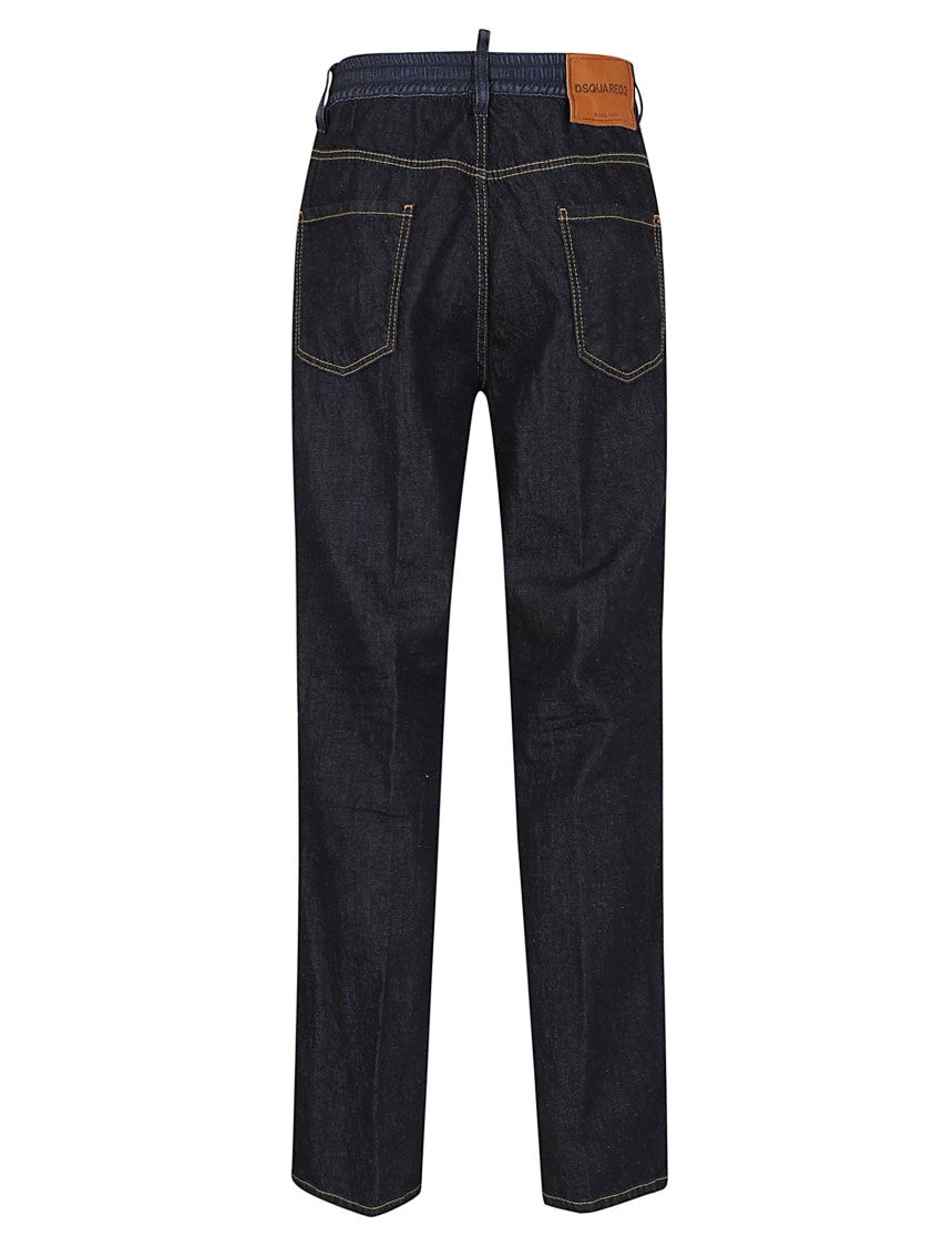 Dsquared2 Straight-Leg Denim Jeans With Adjustable Drawstring Waist