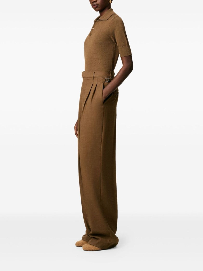 Ami High-Waisted Light Wool Twill Trousers With Pleated Detailing