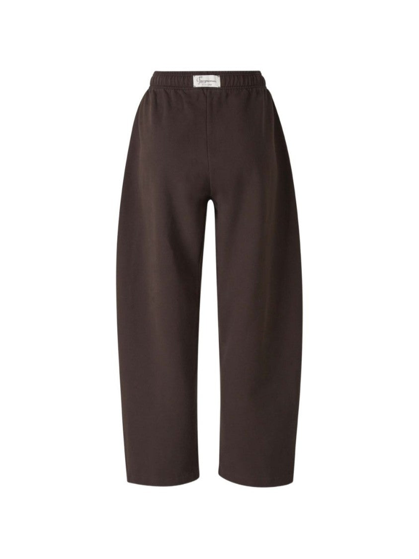 Jacquemus Cropped Smooth Elastic Waistband Wide-Leg Pants