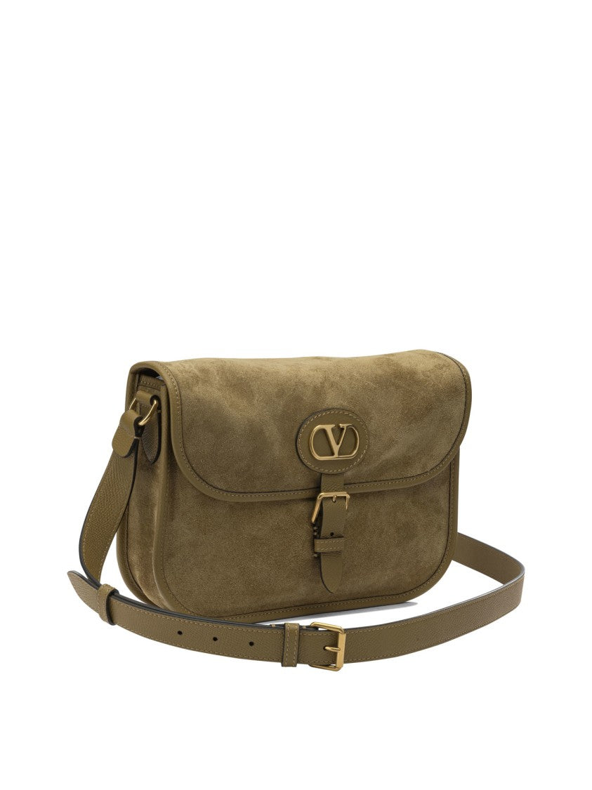 Valentino Garavani Medium Green Calf Leather Crossbody Bag With Gold-Tone Hardware