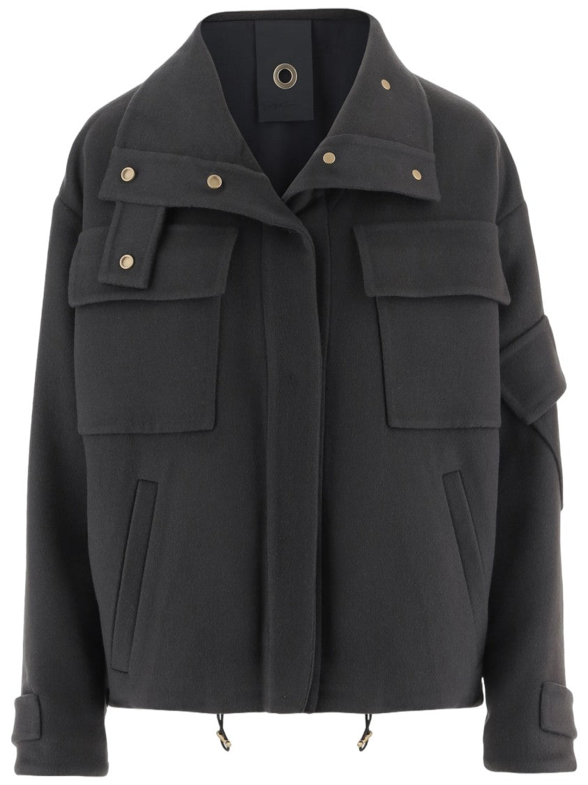 Giorgio Armani Cashmere Jacket With High Collar And Multi-Pocket Design