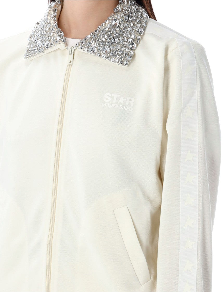 Golden Goose Zip Fleece Crystal Collar Jacket