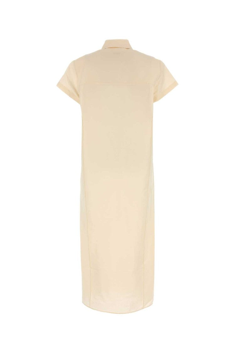 Khaite Cream Linen Blend Iffy Shirt Dress