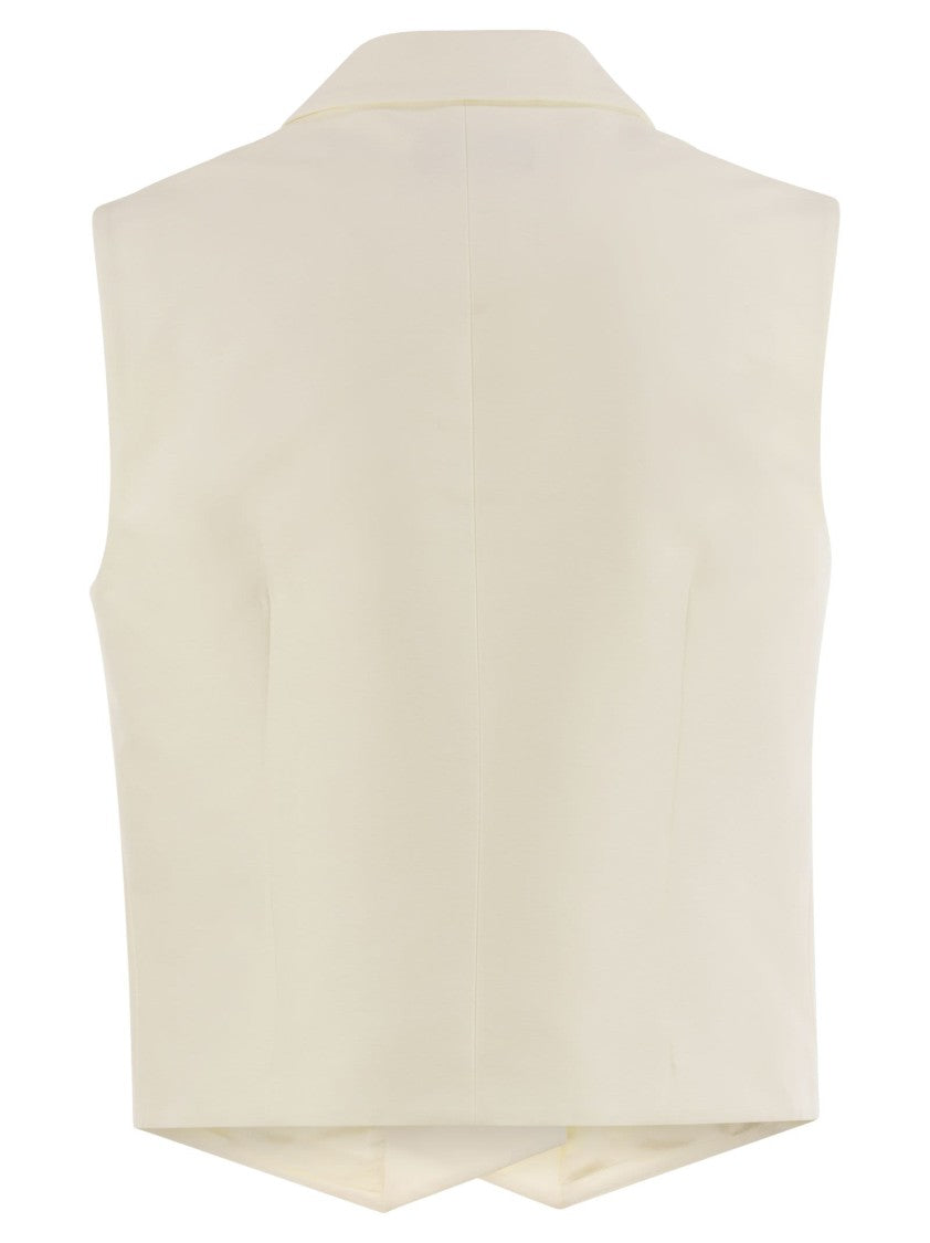 Mvp Wardrobe Double-Breasted Cotton And Silk Waistcoat
