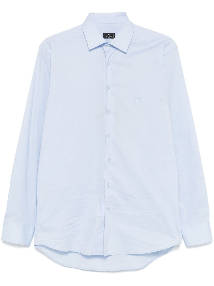 Etro Tailored Long-Sleeved Shirt In Clear Blue