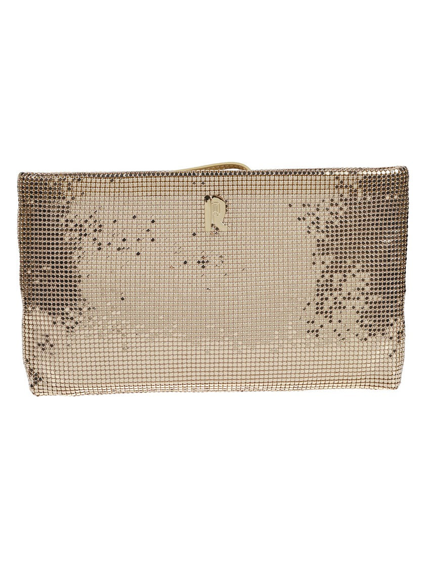 Rabanne Pochette Clutch Rectangular Brass Mesh Clutch