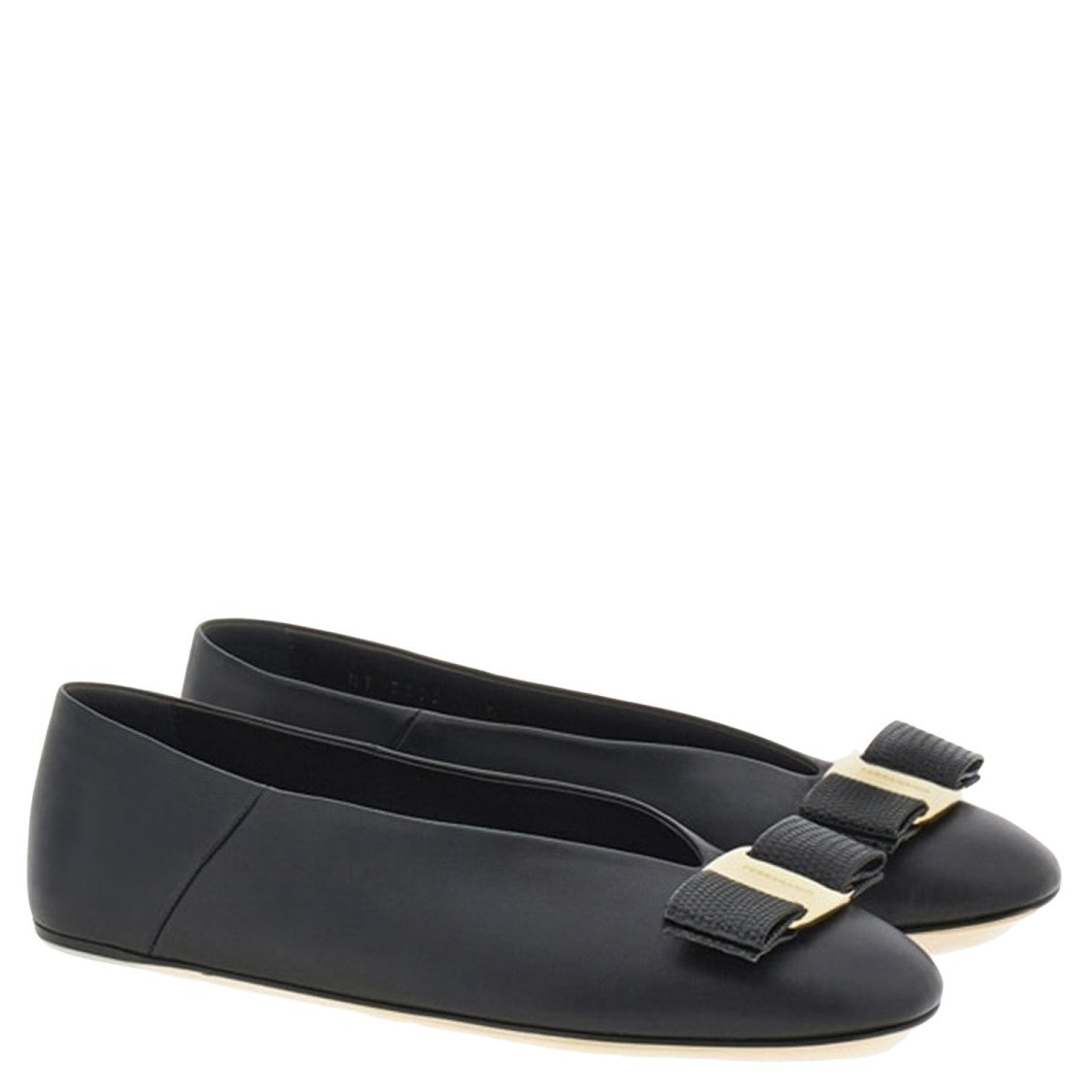 Salvatore Ferragamo Vanna Leather Ballerina Flats