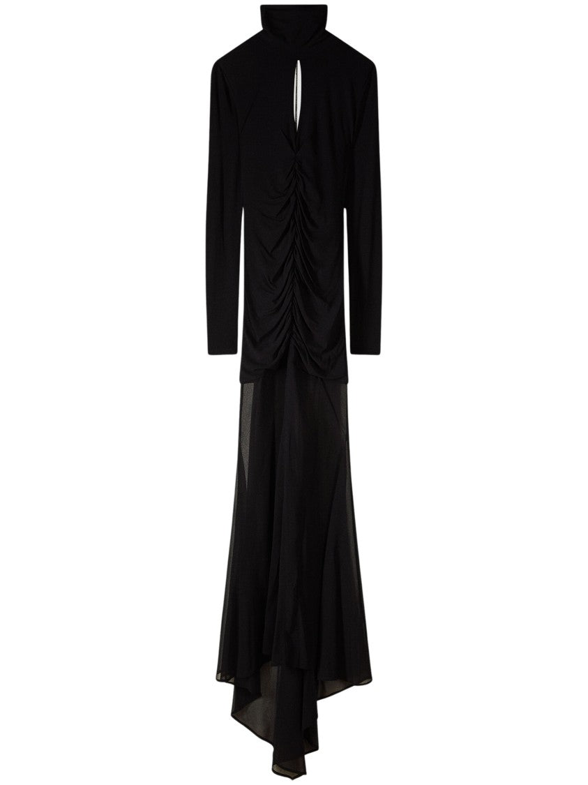 Patrizia Pepe Draped Keyhole Cutout Evening Dress