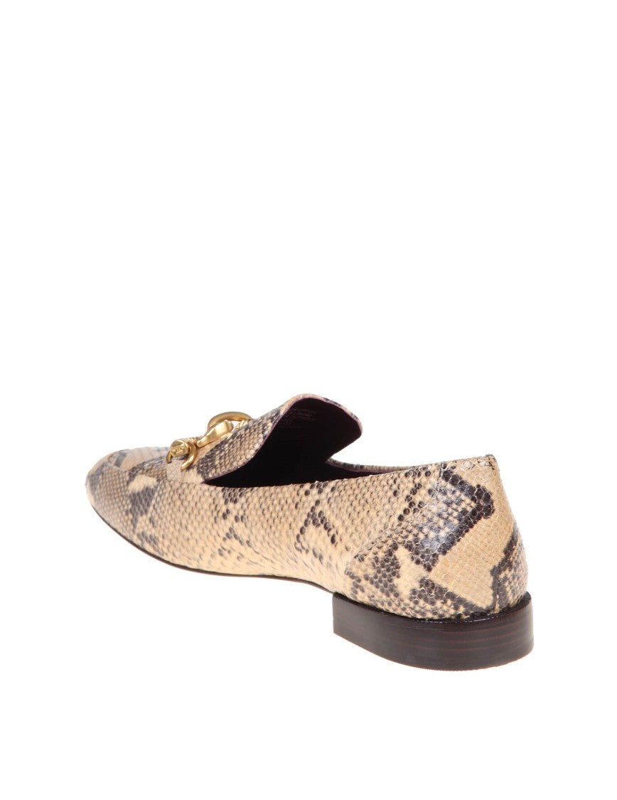 Tory Burch Python Print Leather Loafers