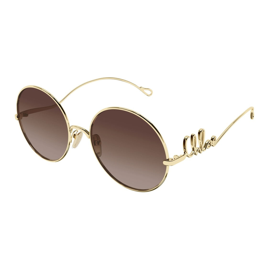 Chloé Round Gradient Sunglasses With Gold-Tone Frame