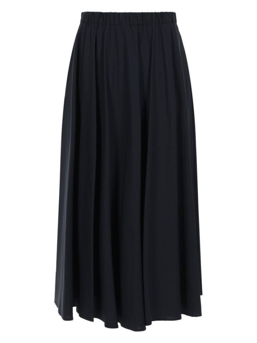 Aspesi Neutral Flowing A-Line Cotton-Blend Midi Skirt