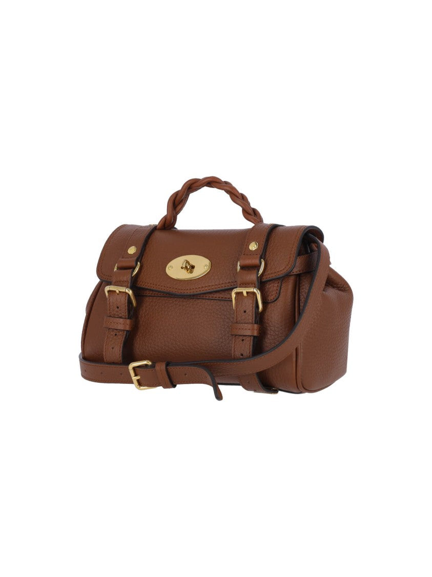 Mulberry Mini 'Alexa' Shoulder Bag In Textured Burgundy-Brown Leather