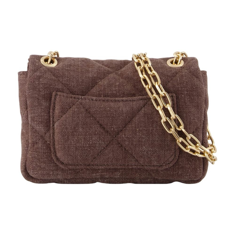 Vanessa Bruno Quilted Linen Nano Moon Shoulder Bag