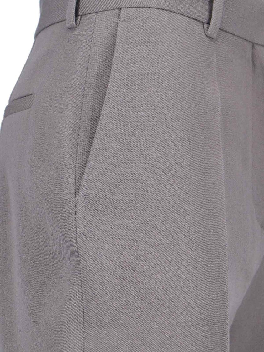Calvin Klein Tailored Grey Wool Straight-Leg Trousers