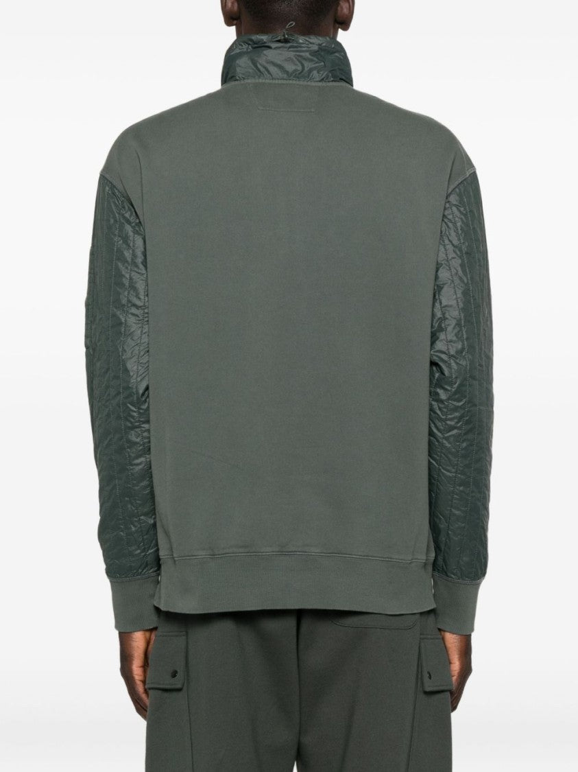 C.P. Company Diagonal Fleece And Quilted Nylon Sweatshirt