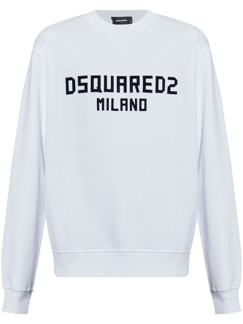 Dsquared2 Relaxed Fit White Sweatshirt With Bold Lettering