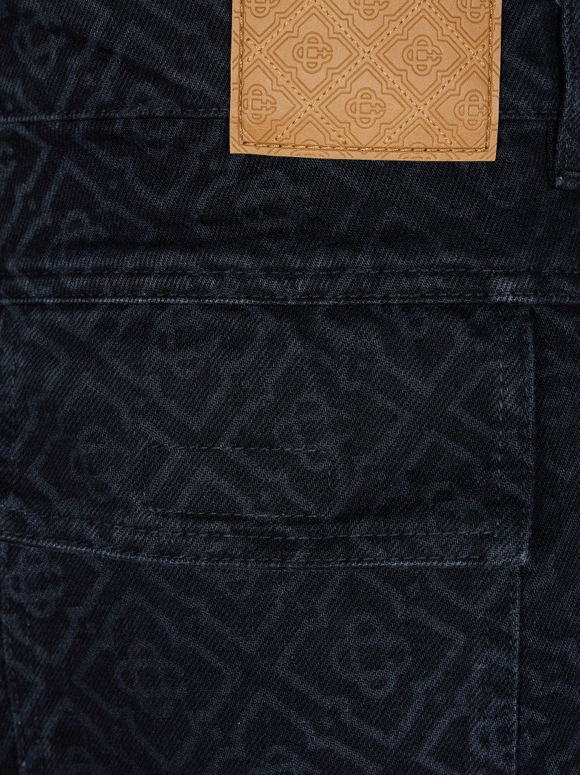 Casablanca Black Jeans Cargo Relaxed Flap Pocket Jeans
