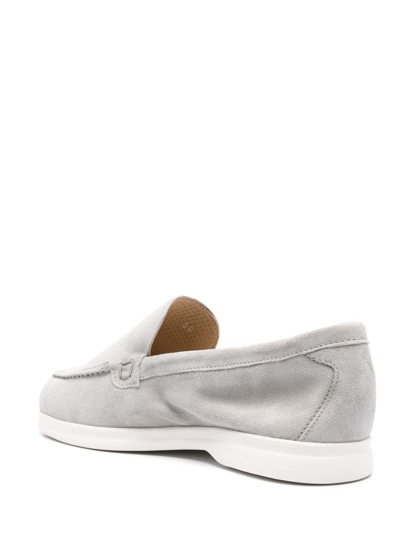 Doucal's Blue Leather Moccasins With Minimalist Design And Durable Sole