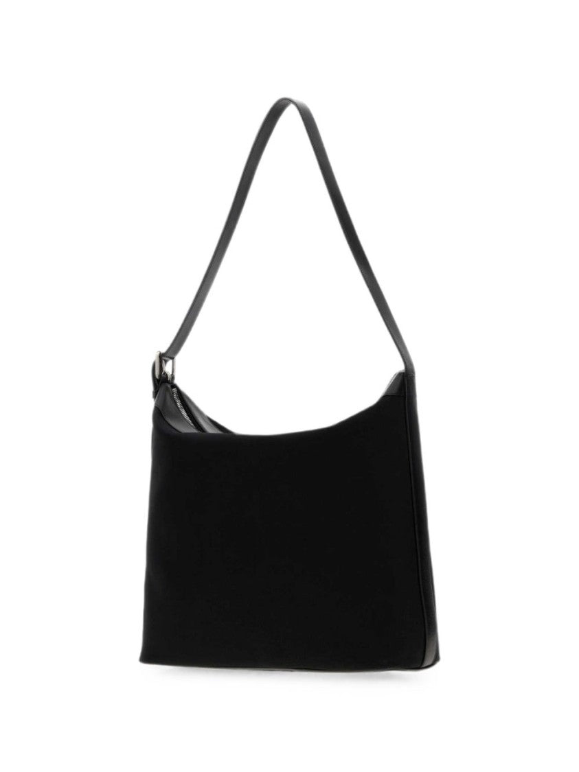A.P.C. Minimalist Black Leather Shoulder Bag With Clean Lines