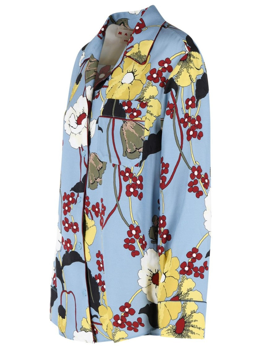 Marni Light Blue Viscose Shirt