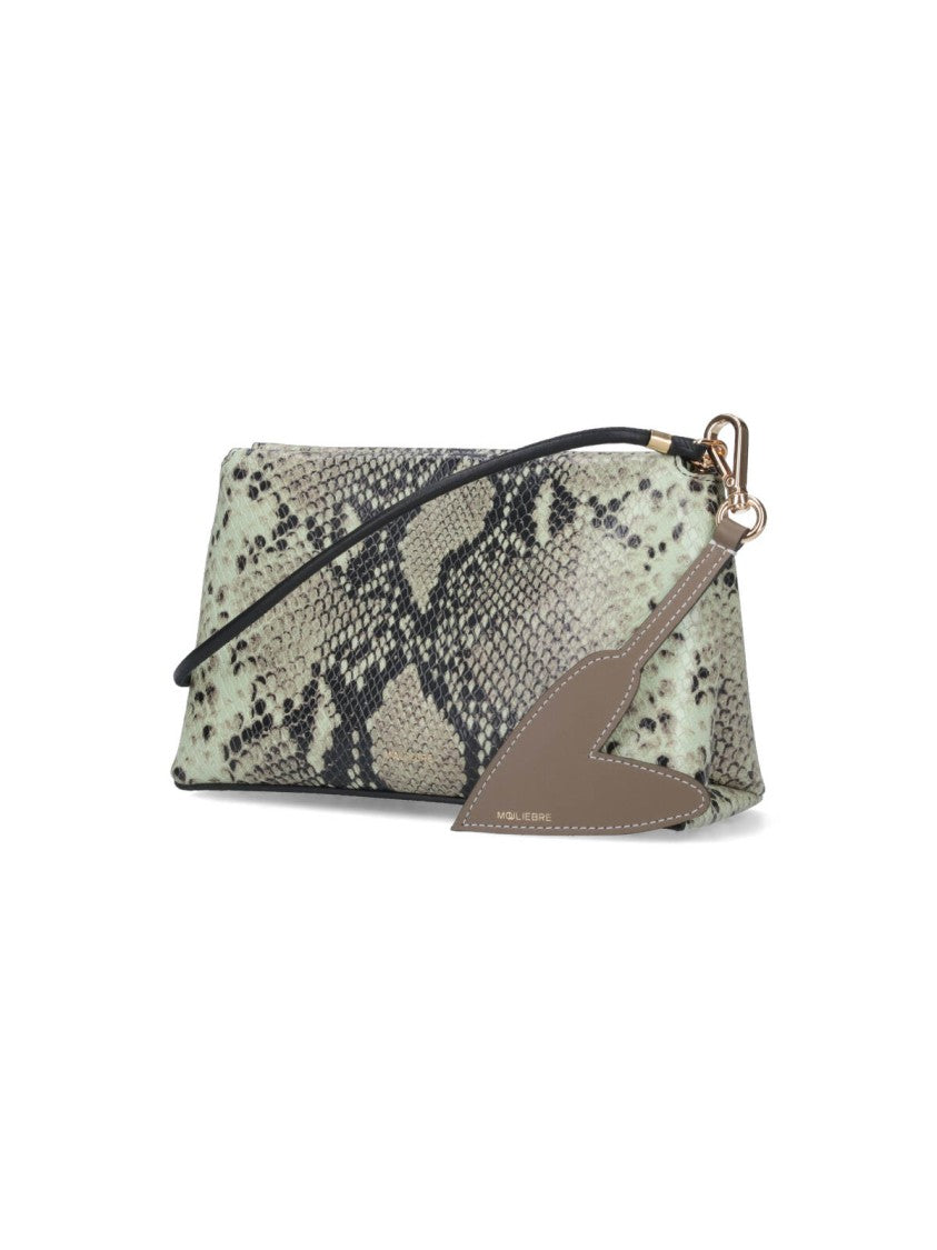 Mouliebre "Carlottina" Python Print Handbag – Green