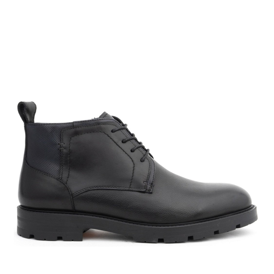 La Conte Paris Black Lace-Up Fur-Lined Leather Boots
