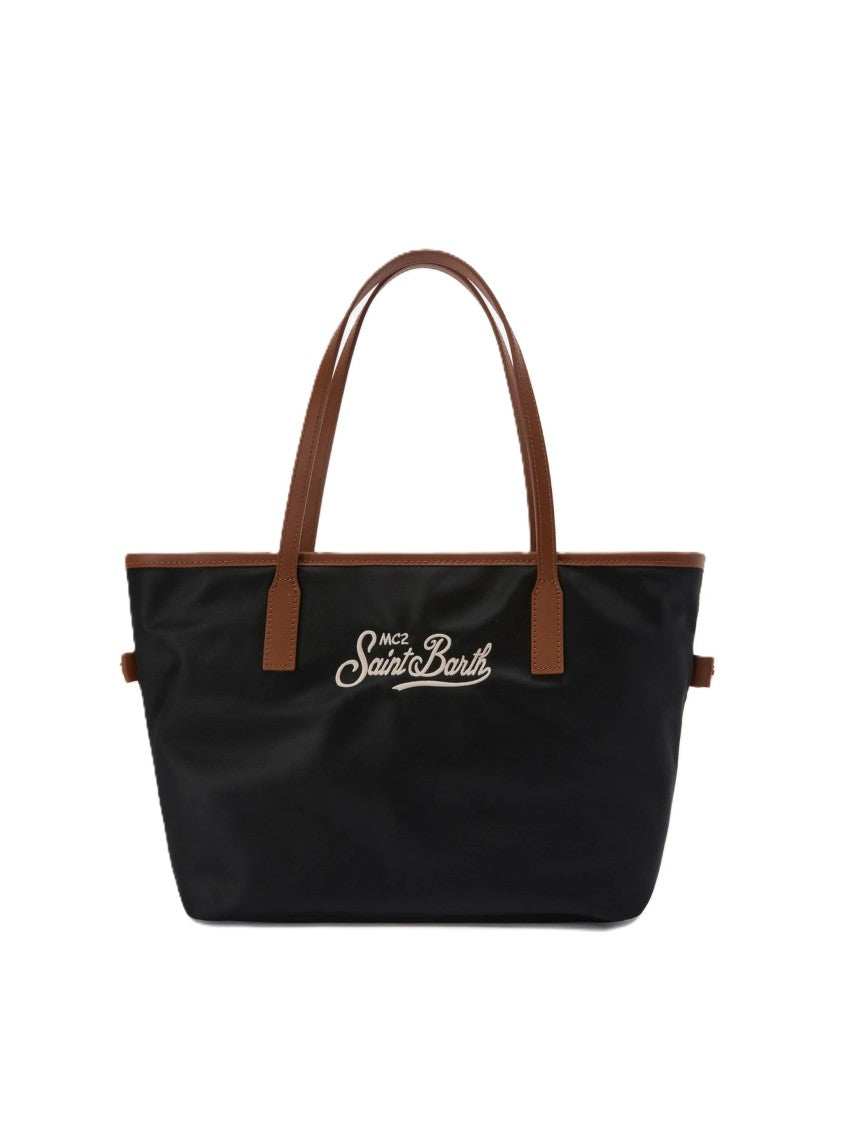 Mc2 Saint Barth Mid Nylon Shoulder Bag With Adjustable Strap And Subtle Logo