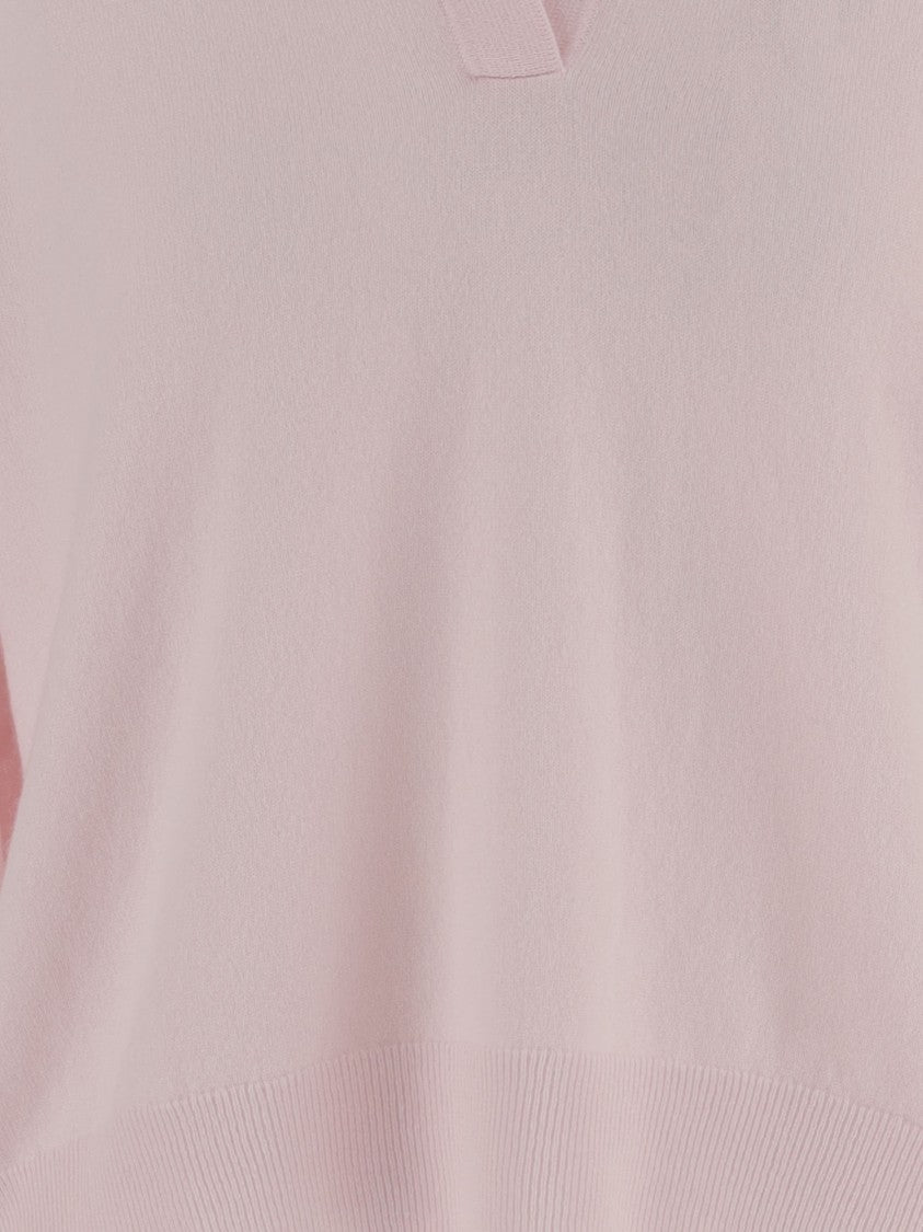 Arch4 V-Neck Cashmere Sweater With Polo Collar