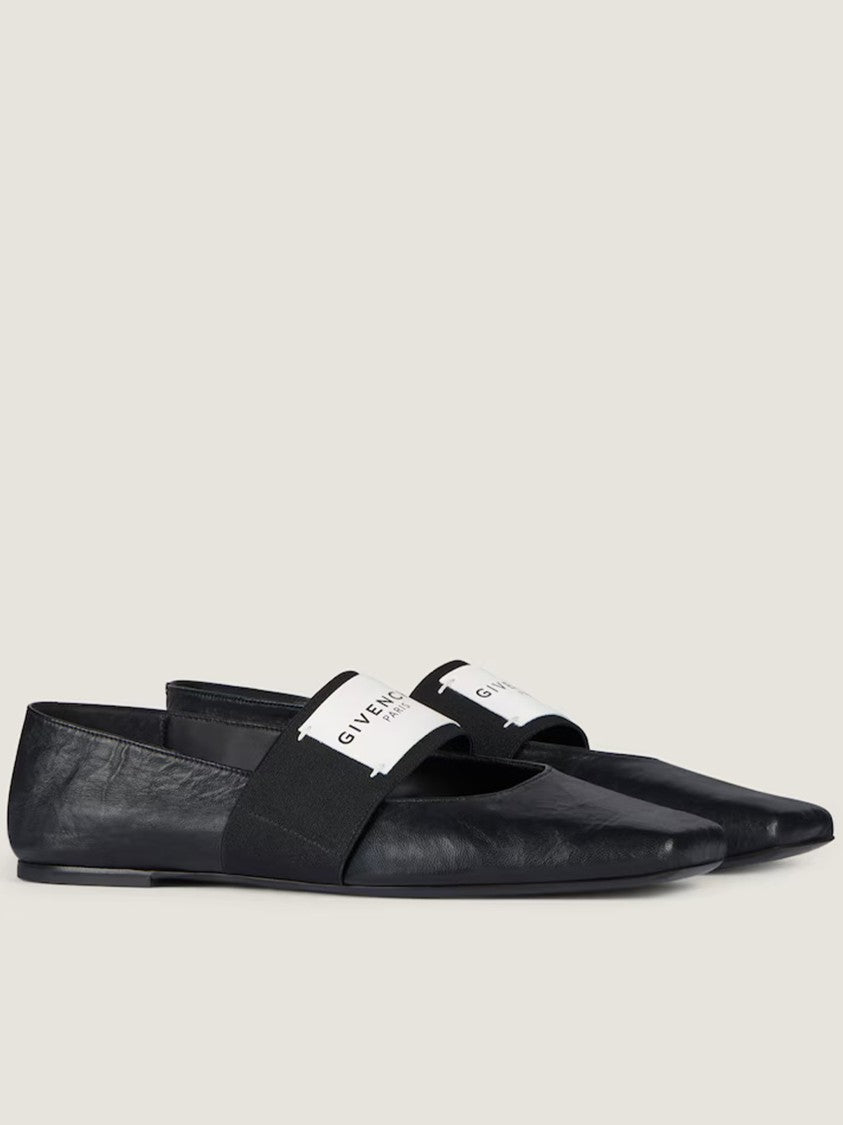 Givenchy Ballerina Pointed Toe Black Lambskin Flats