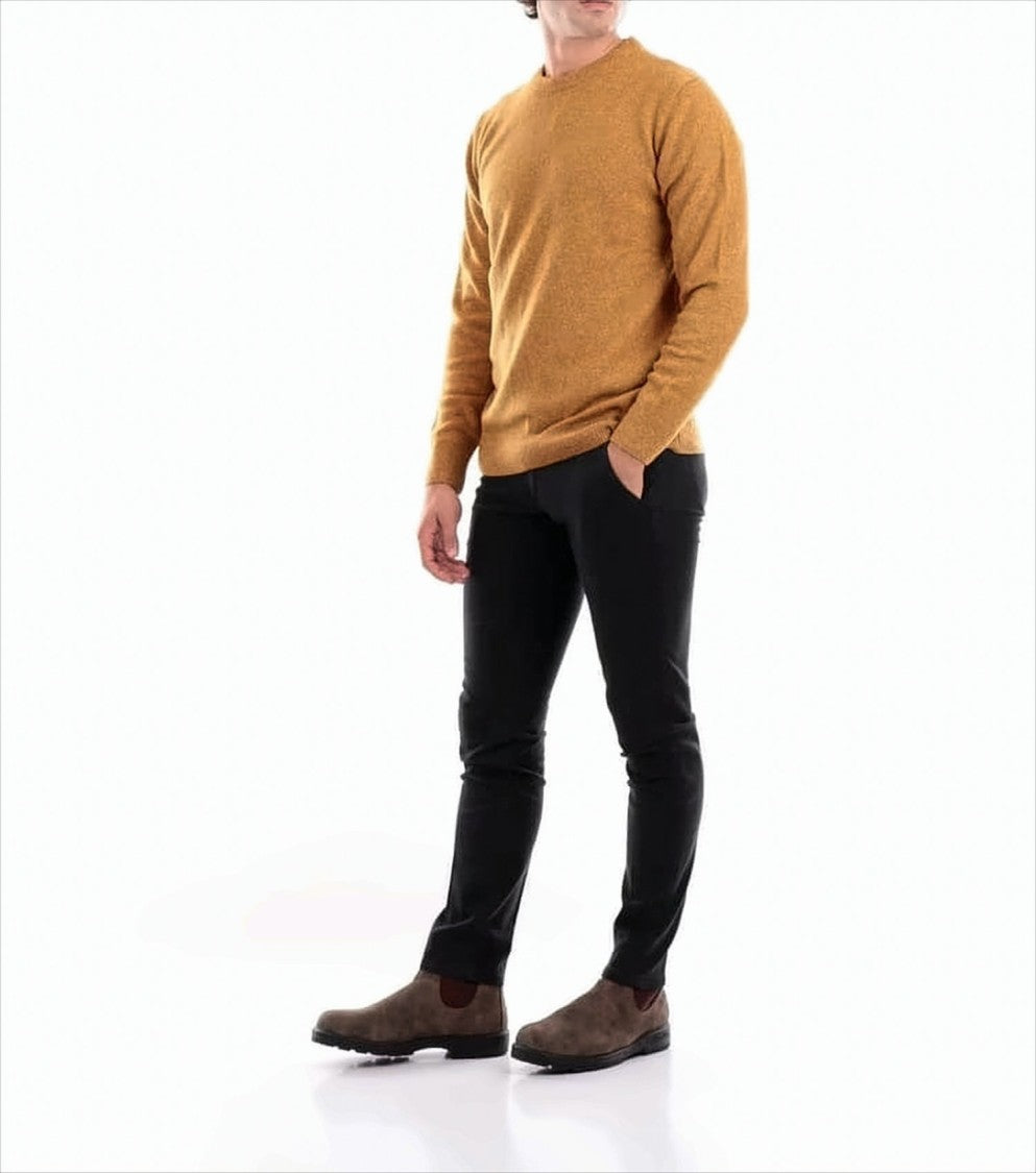 Barbour Mustard Sweater With Ribbed Detailing