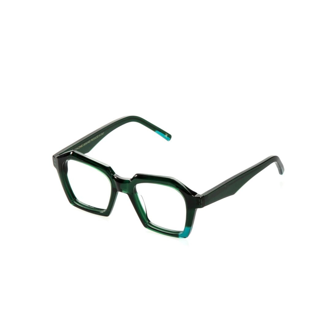 Jplus Adne Hexagonal Frame Eyeglasses With Turquoise Accents