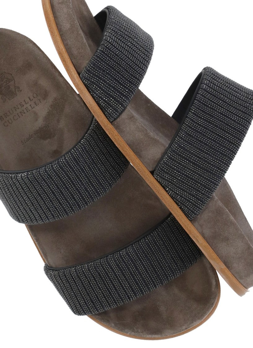 Brunello Cucinelli Slides With Precious Straps
