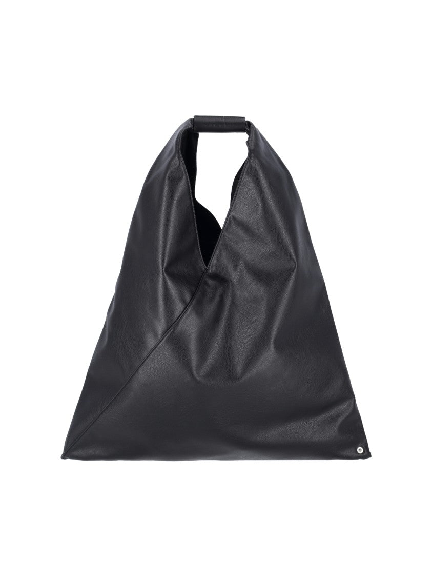 Mm6 By Maison Margiela Black Japanese Triangular Eco-Leather Tote Bag