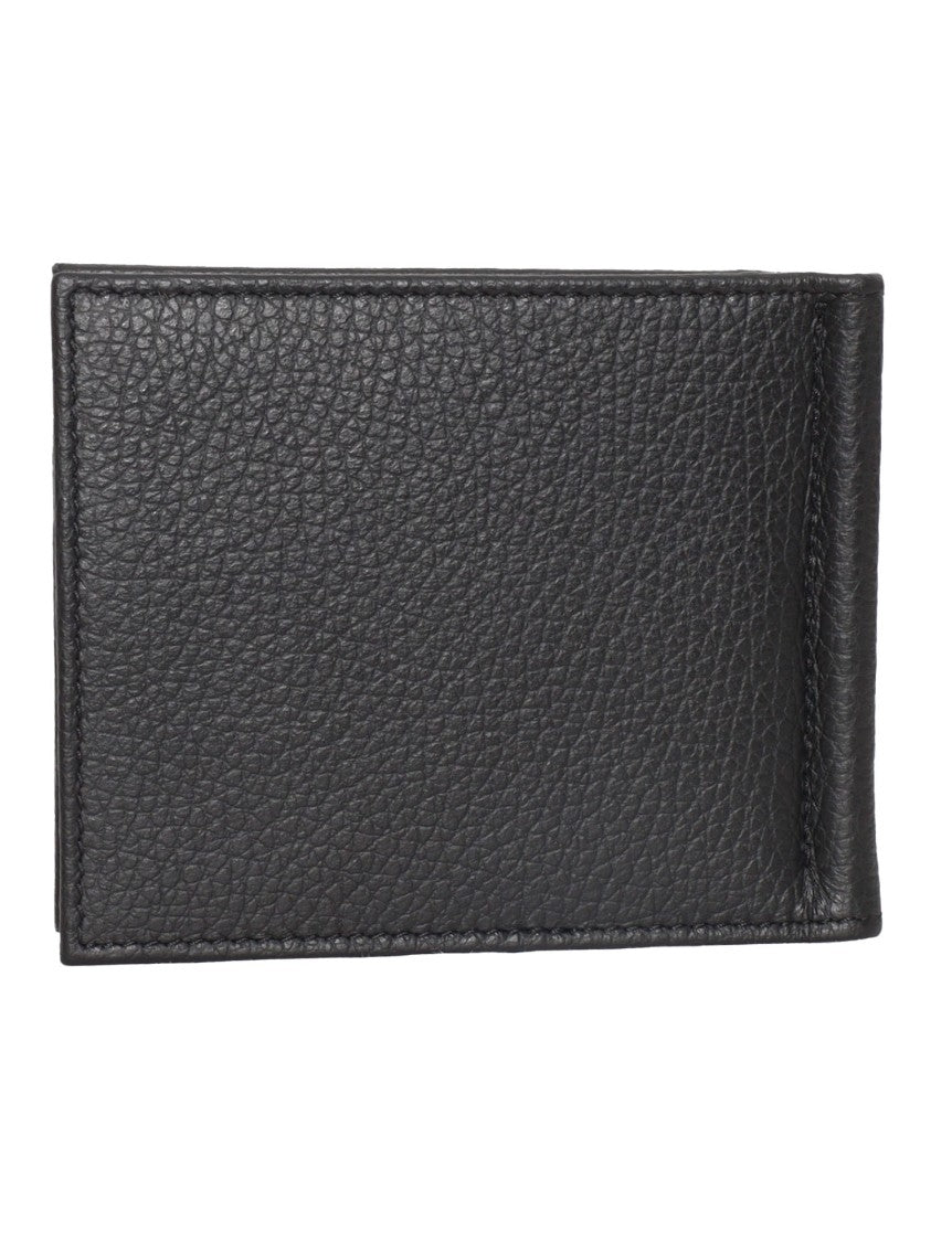 Claudio Orciani Textured Leather Compact Silver Wallet