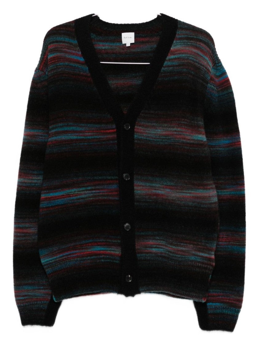 Paul Smith Horizontal Striped Cardigan With V-Neck