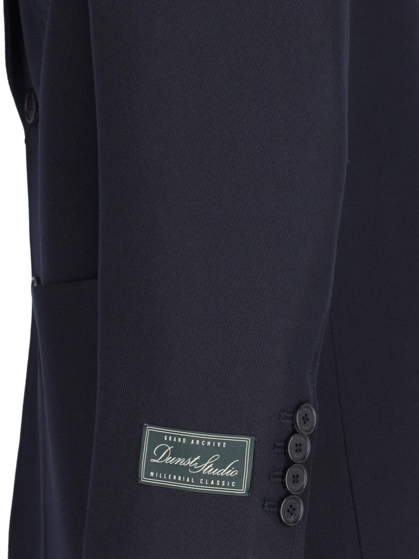 Dunst Dunst Single-Breasted Blazer In Blue Wool Blend