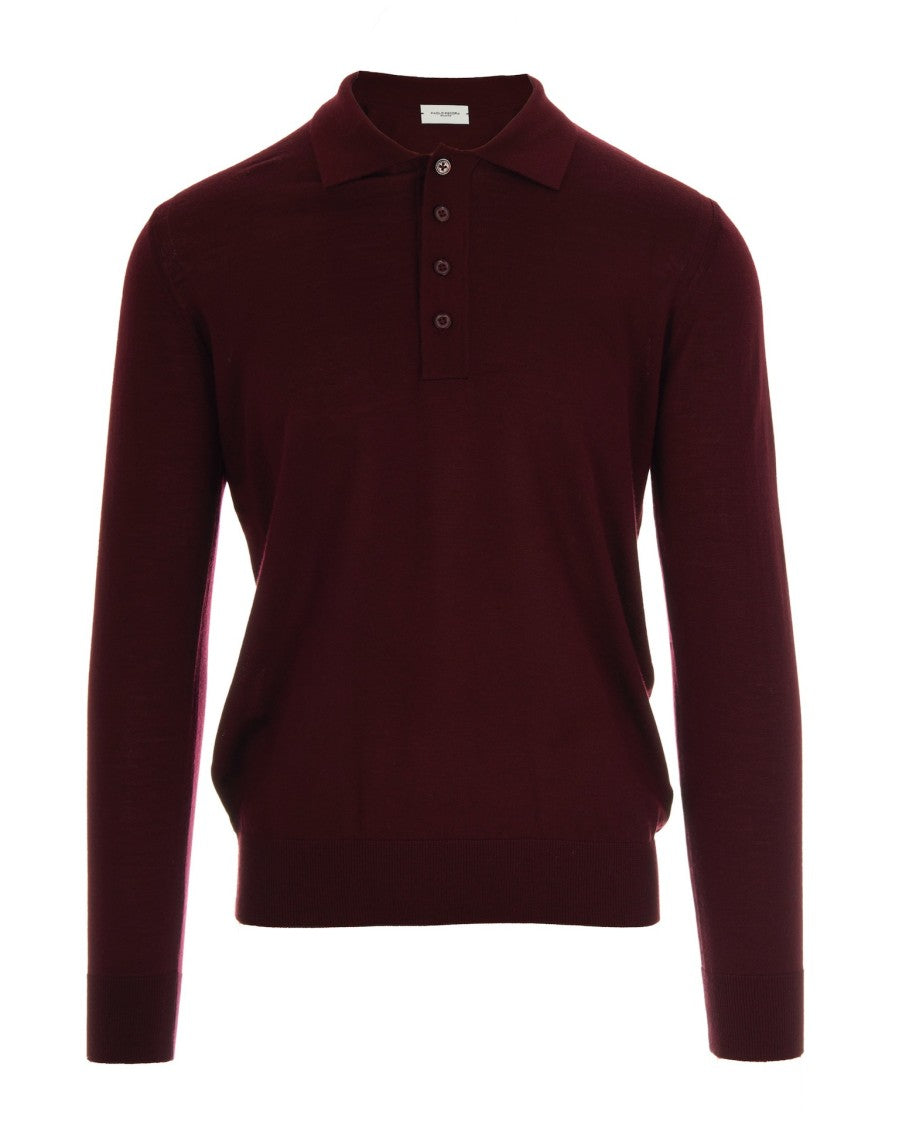 Paolo Pecora Bordeaux Knit Polo Shirt
