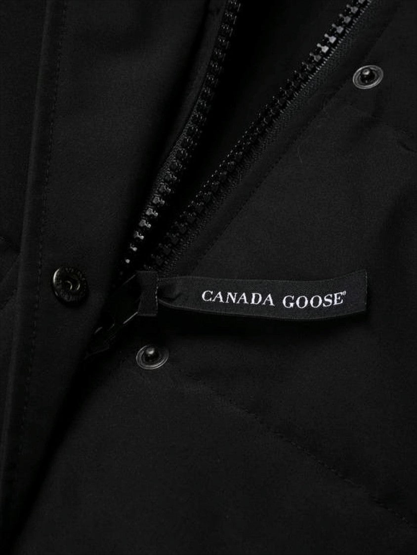 Canada Goose Mid-Length Padded Coat With Detachable Hood And Quilted Design