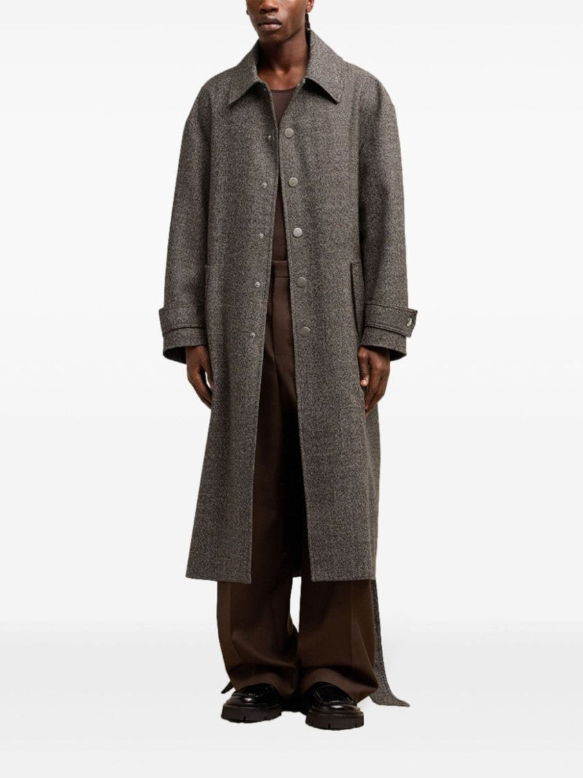 Ami Grey Belted Coat