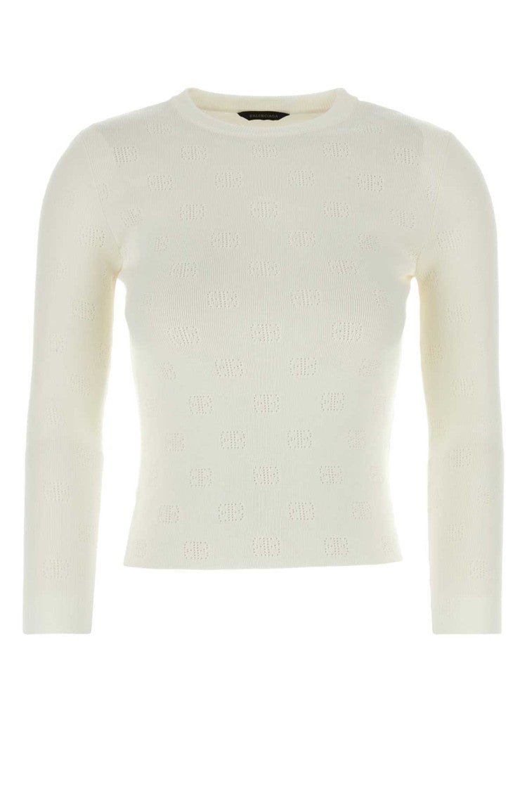 Balenciaga Ivory Wool Blend Sweater