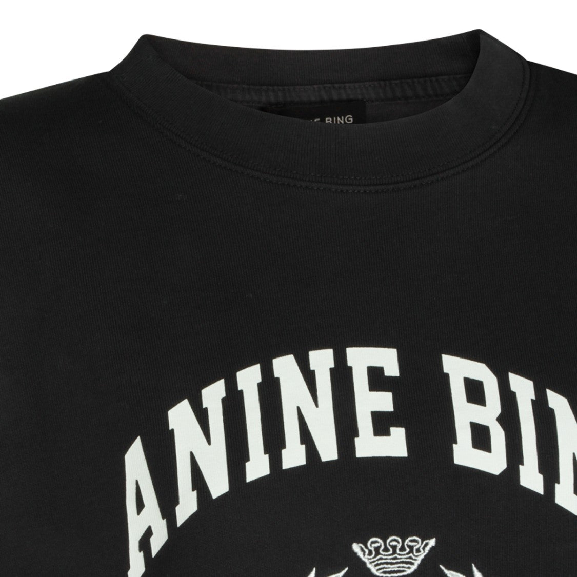 Anine Bing Miles Collegiate Cotton Sweatshirt With Logo Embellishment