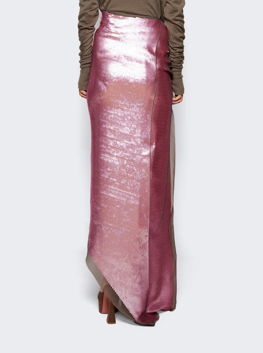 Rick Owens V-Waist Midi Skirt With Asymmetric Hem