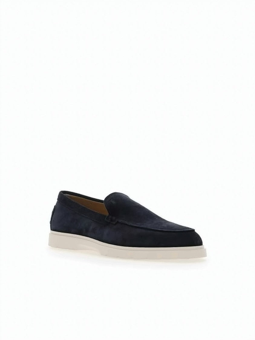 Tod's Suede Loafer With Rounded Toe And Rubber Sole