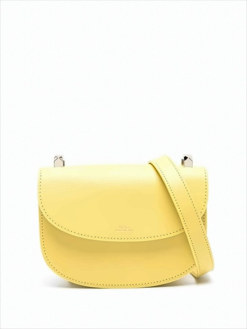 A.P.C. Structured Yellow Leather Crossbody Bag